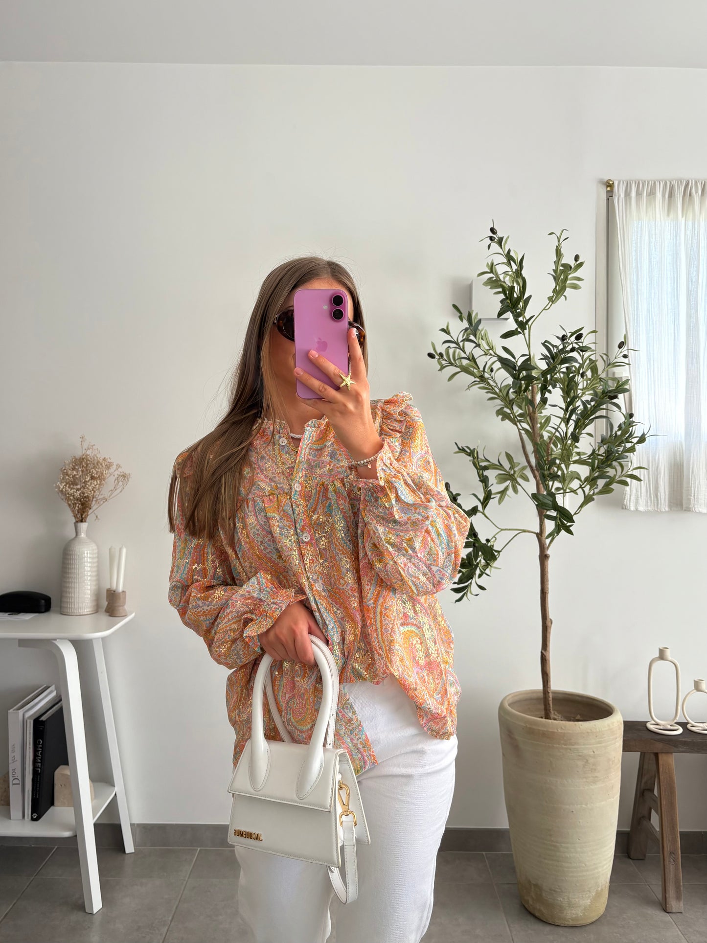 Blouse à volants fleurie INAYA