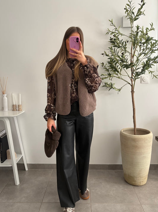 Veste sans manches Elya - taupe foncé