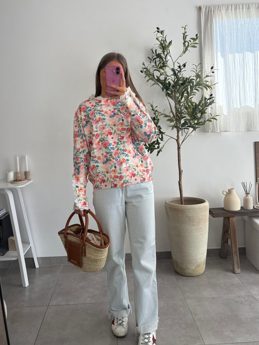 Pull à motifs fleuris - MADDY