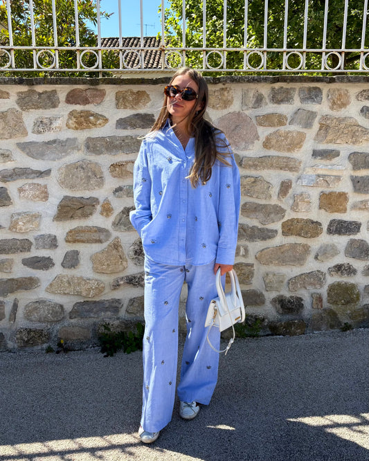 Chemise 100% coton à sequin