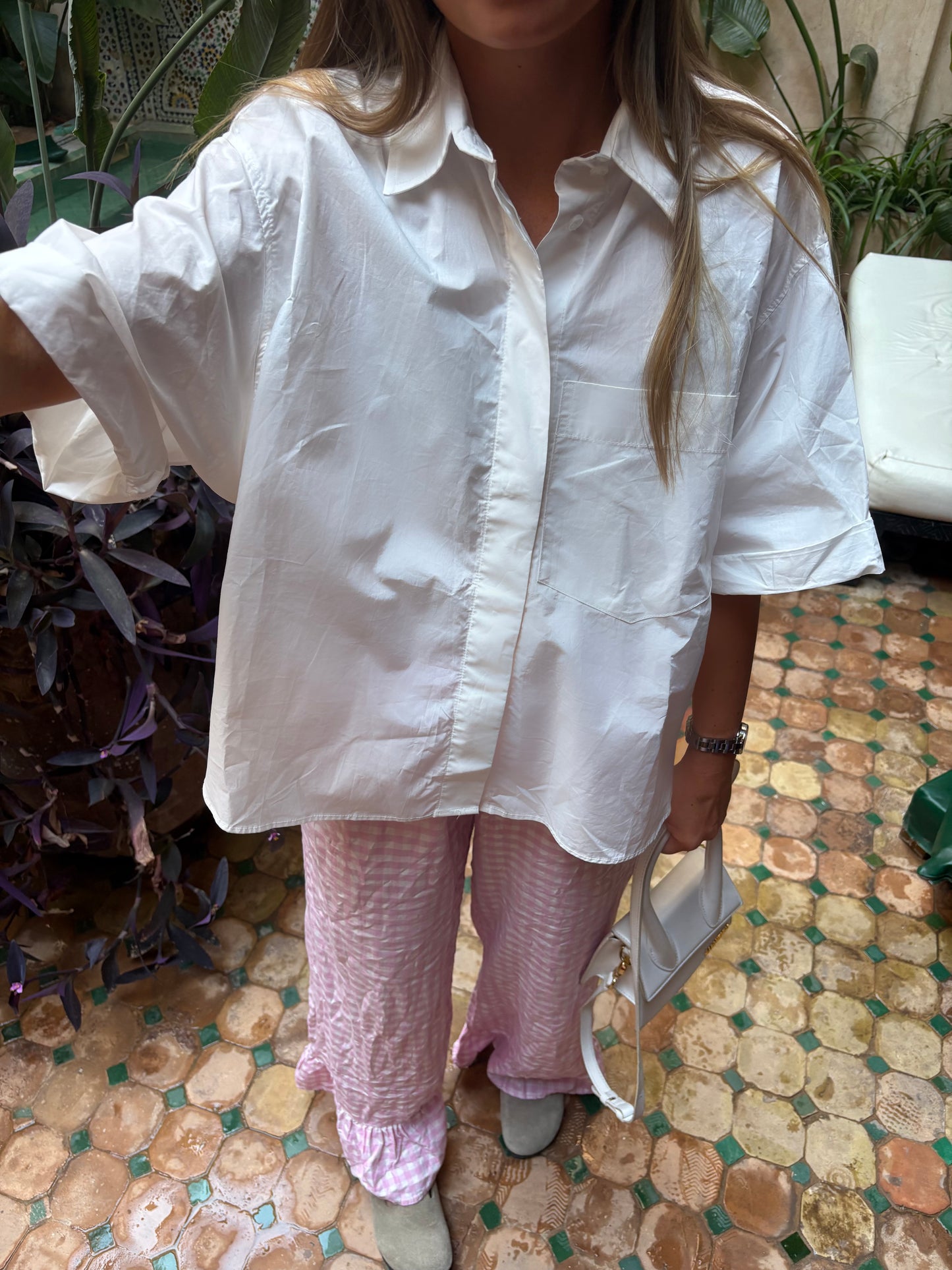 Pantalon Maé - Vichy rose