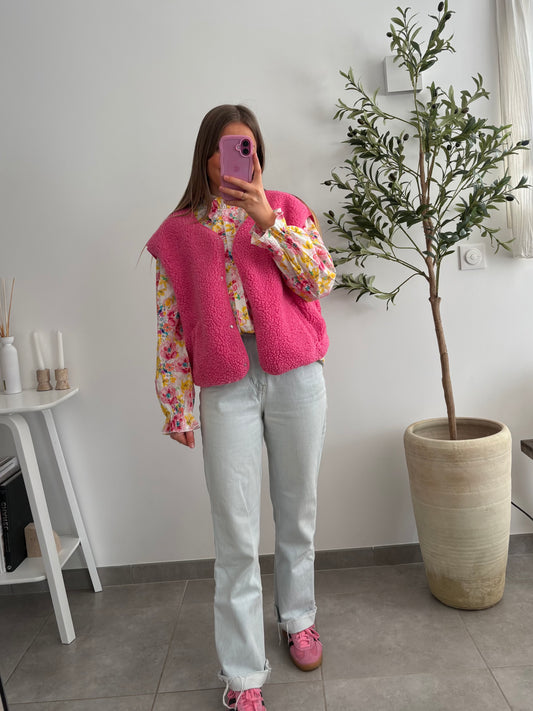 Veste sans manches Élya - rose