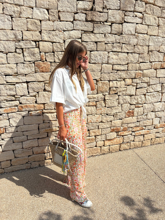 Pantalon fleuri - MAYA orange