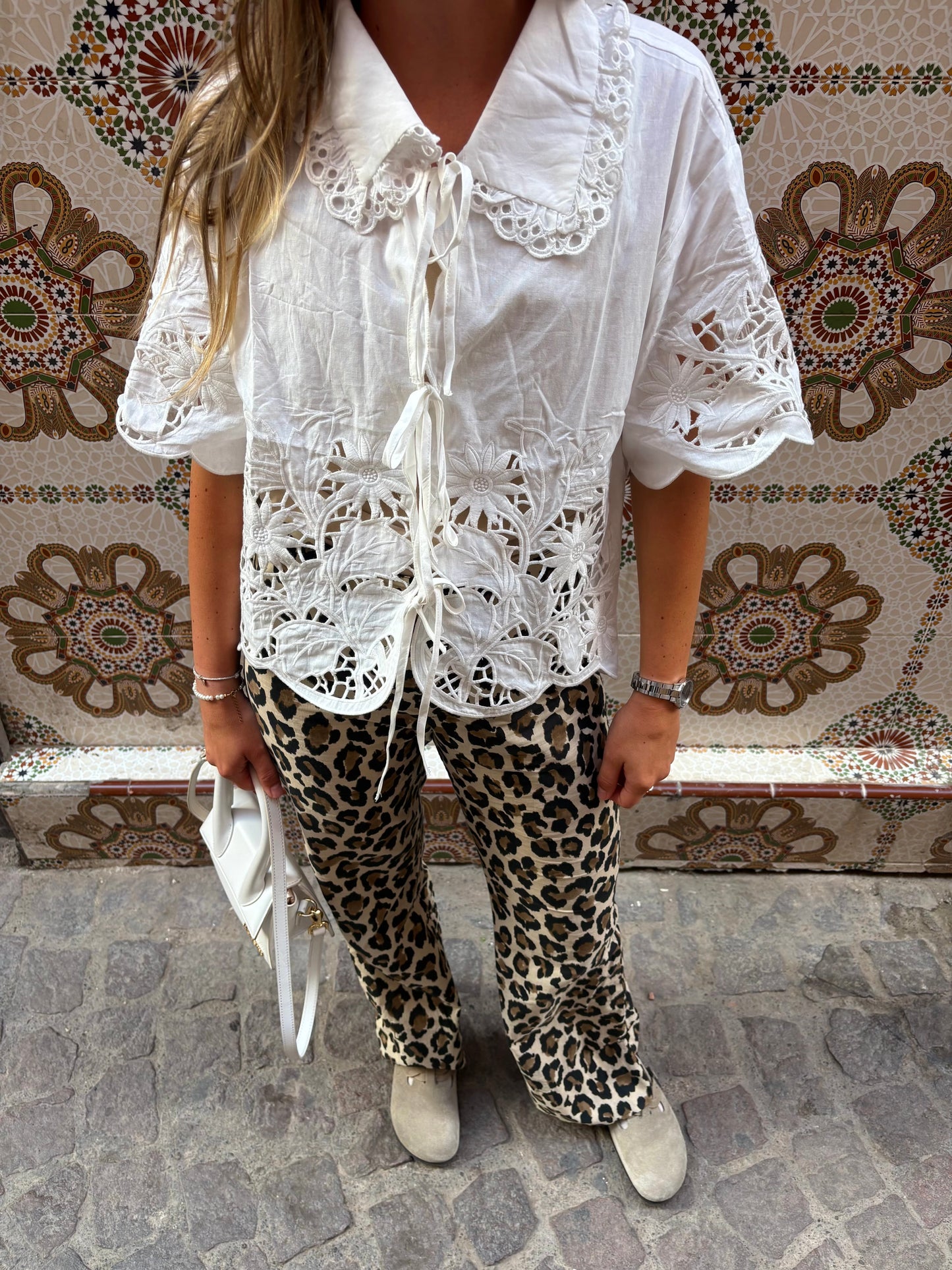 Blouse manches courtes 100% coton - Angèle