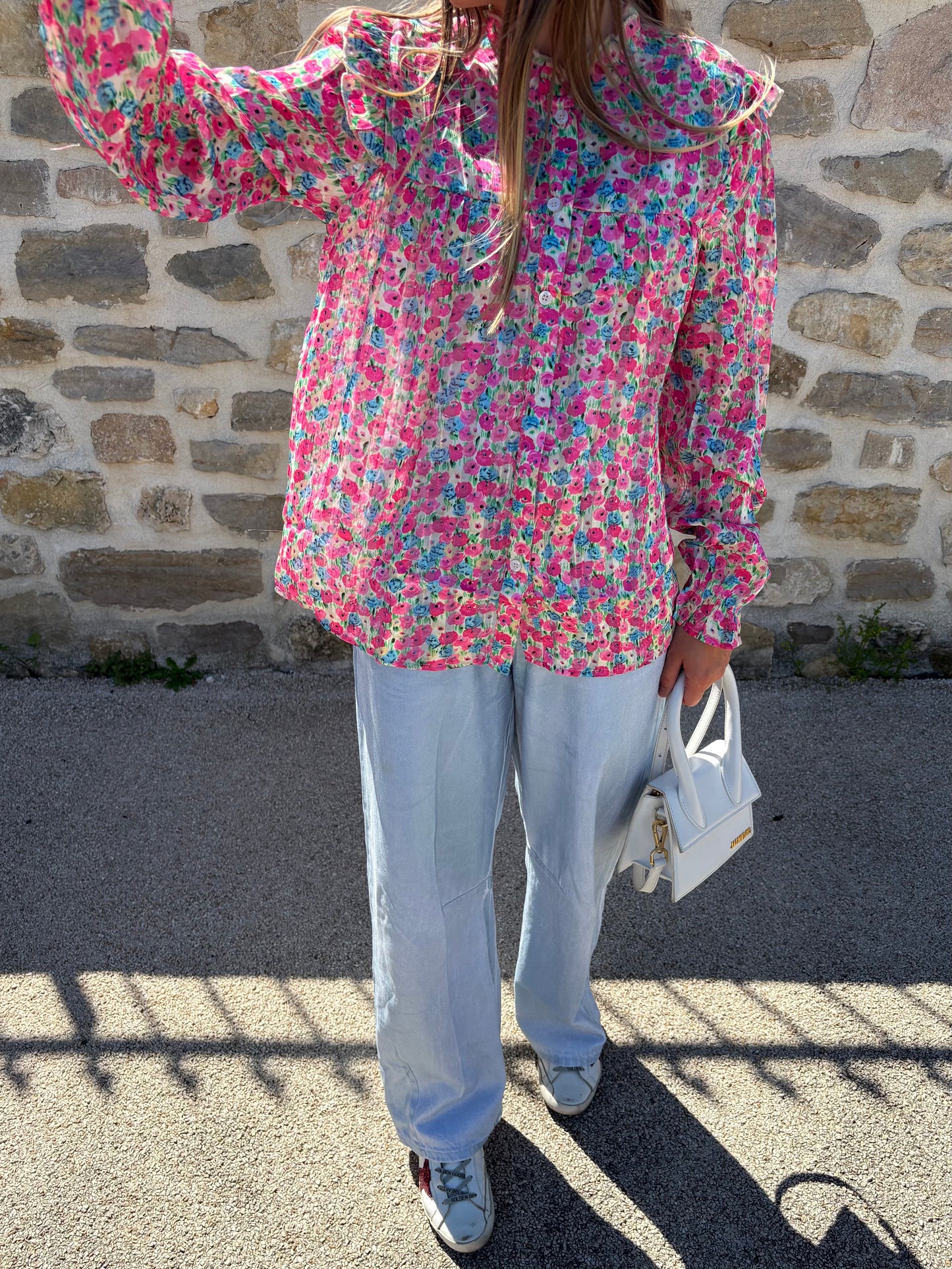 Blouse à volants fleurie AMBRE