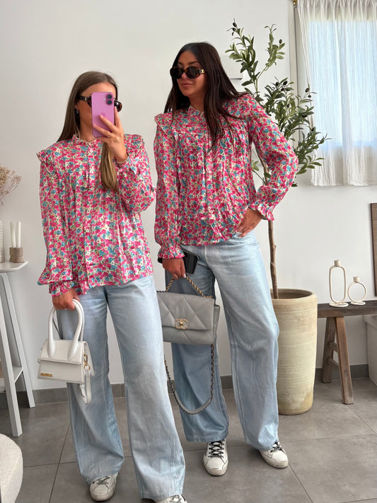 Blouse à volants fleurie AMBRE