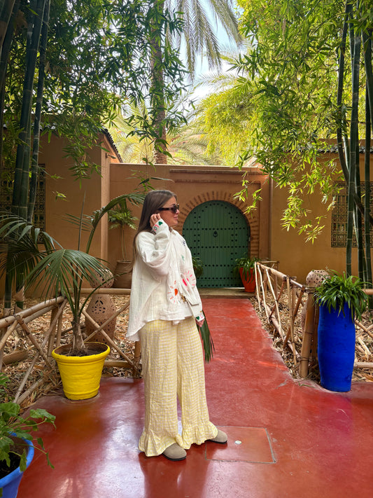 Pantalon Maé - Vichy jaune