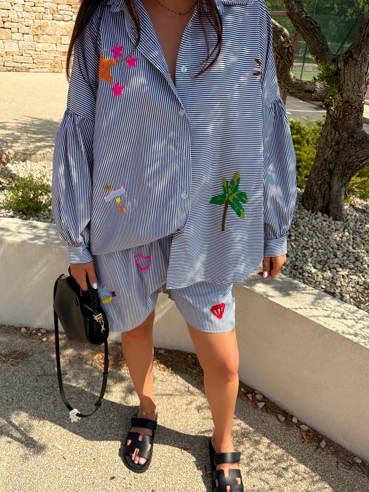 Ensemble à rayures - JADE noir