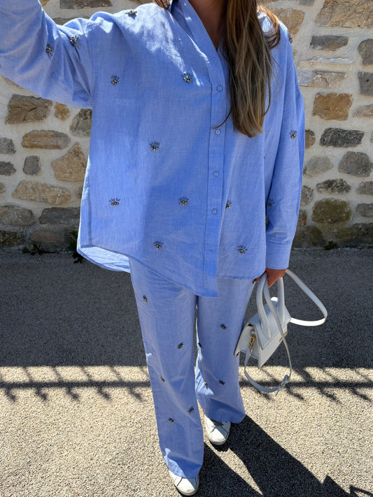 Pantalon 100% coton à sequin