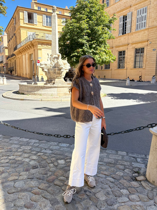 Gilet Sans Manches Soleil marron - Céleste