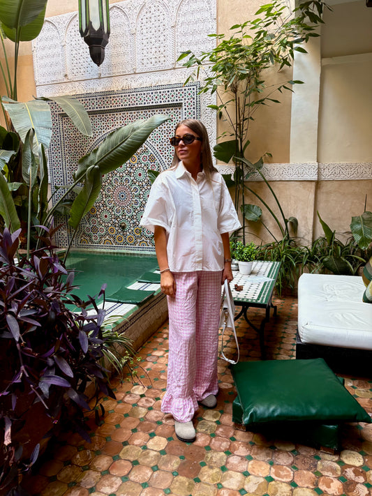Pantalon Maé - Vichy rose