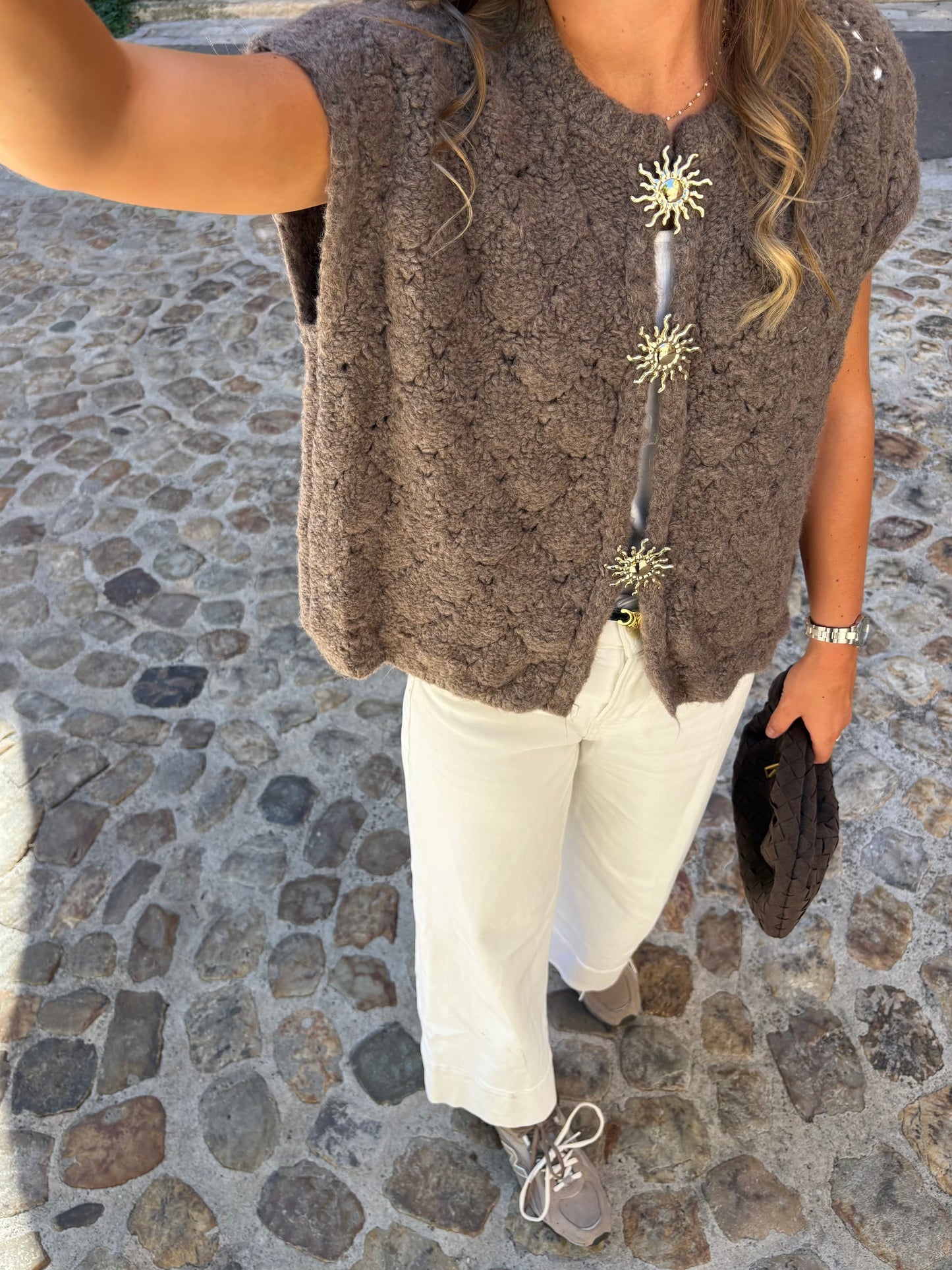 Gilet Sans Manches Soleil marron - Céleste