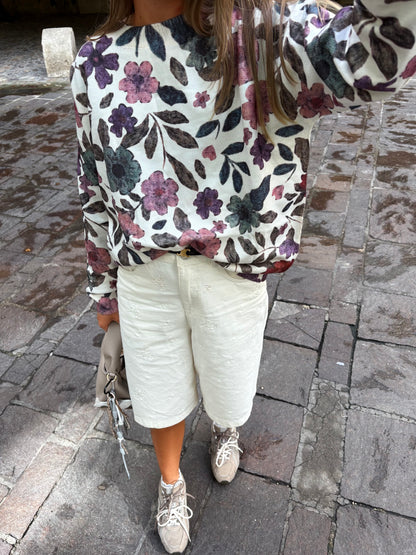 Pull à motif fleuri - TAYLOR