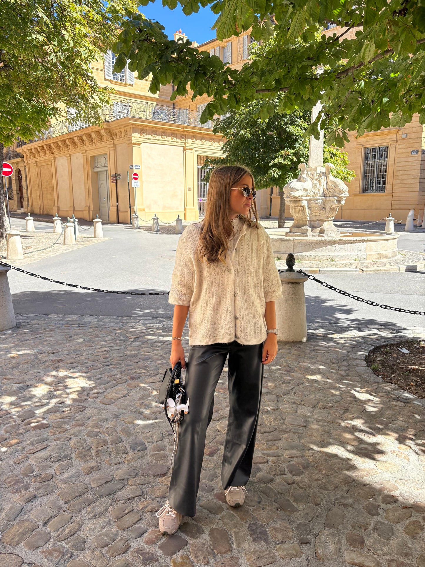 Gilet SYLVIA - ajouré écru