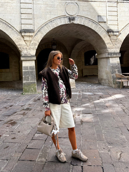 Veste sans manches ÉLYA - Café