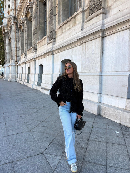 Blouse en dentelle noire - ALICE