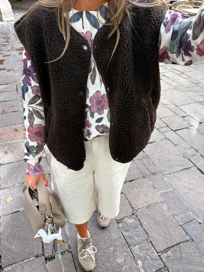 Veste sans manches ÉLYA - Café