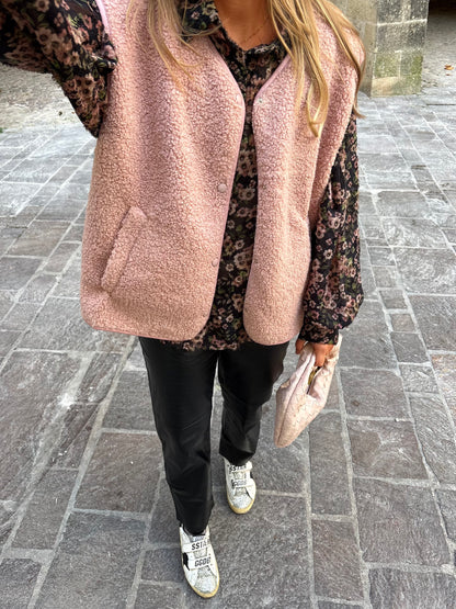 Veste sans manches ÉLYA - rose clair