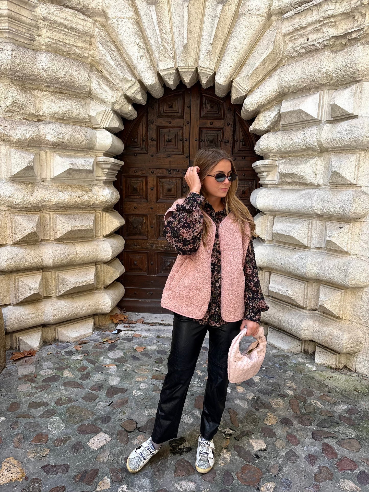 Veste sans manches ÉLYA - rose clair