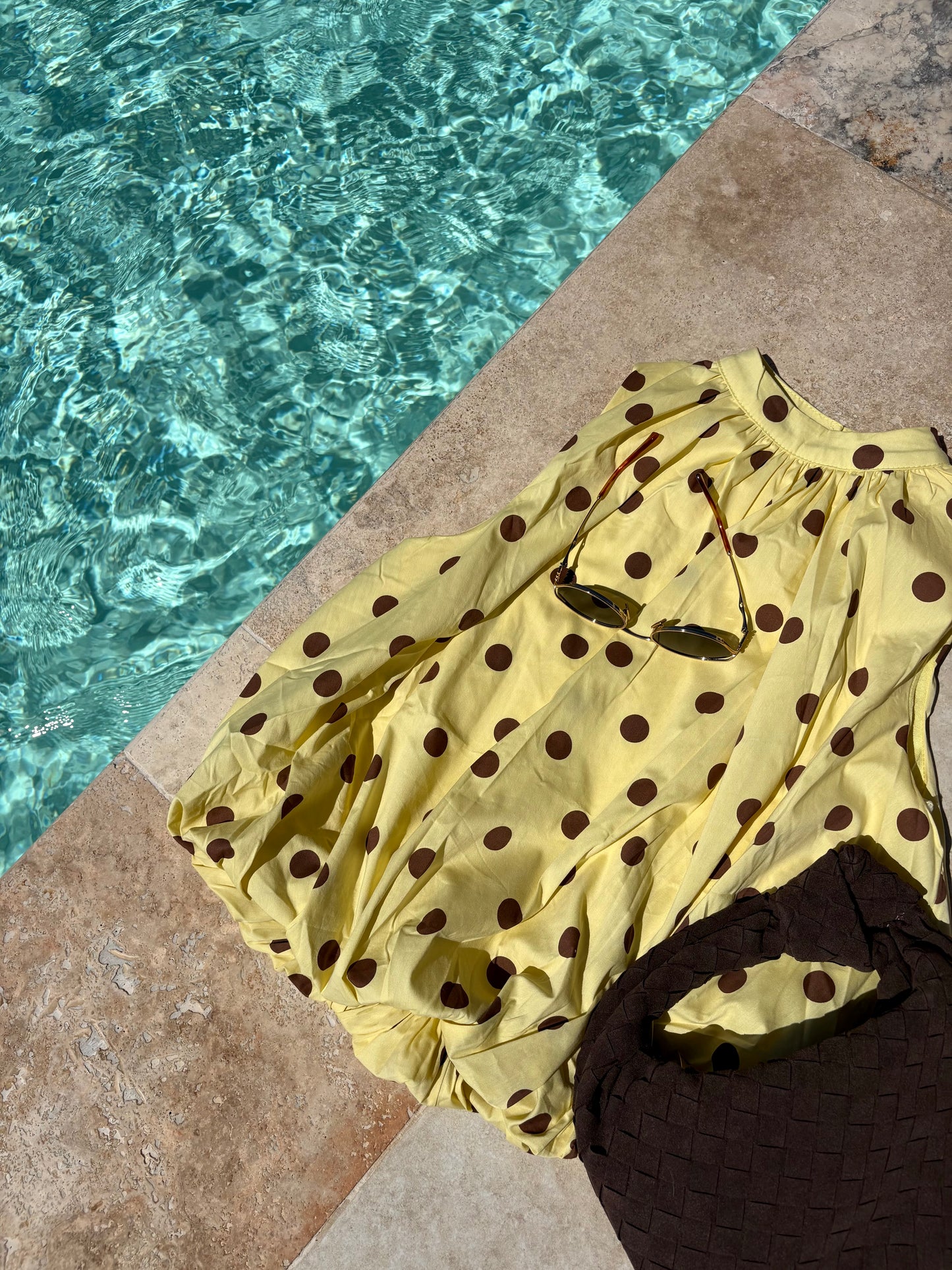 Blouse à pois - jaune/chocolat